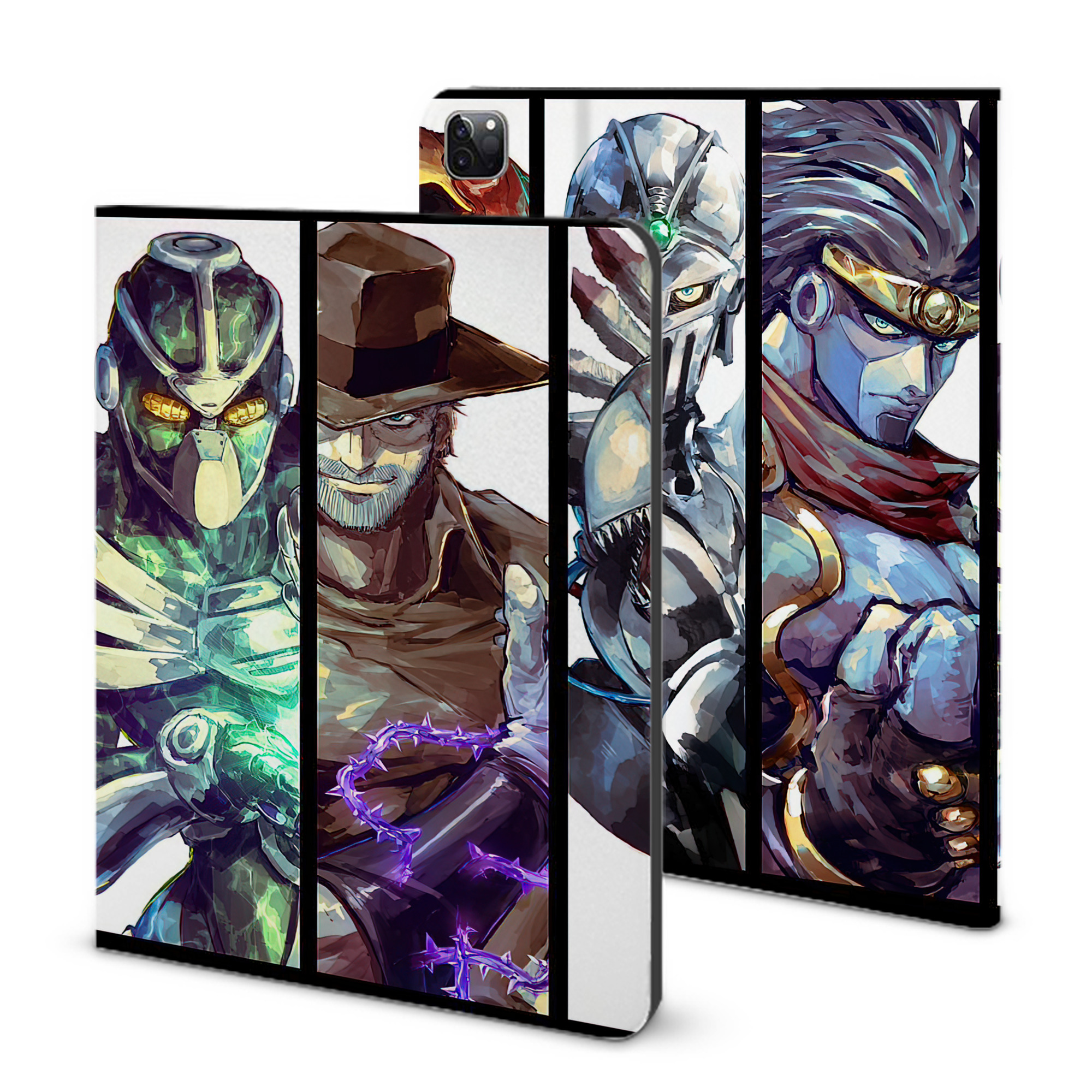 （画像用） ジョジョの奇妙な冒険 JoJo's Bizarre Adventure IPad ケース ブック型 PUレザー TPU 耐衝撃 軽量 薄型 ペン収納なし 全面保護 IPad 各モデル対応